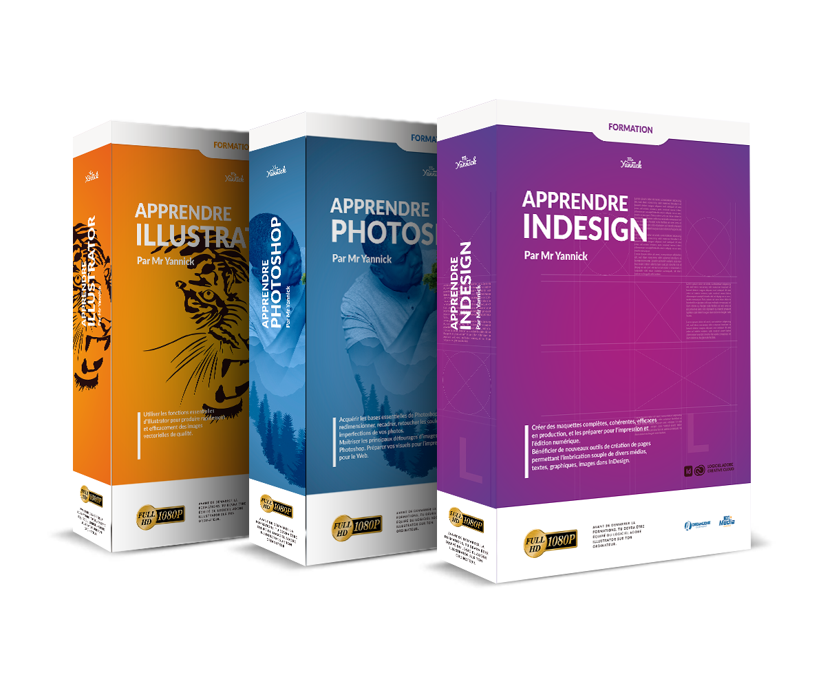 Pack complet de formations Illustrator, Photoshop et InDesign